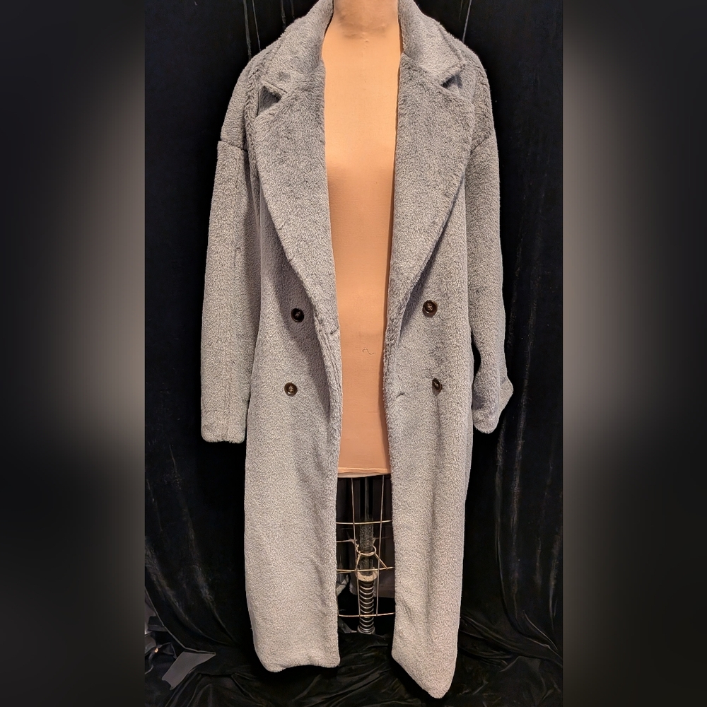 Women's Gray Belted Teddy Coat By COMMENSE Oversized L - Picture 9 of 15